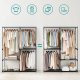 SONGMICS T�jgarderobe, B�rbart skab, T�jstativ, 43 x 138 x 182 cm, 3 b�jlest�nger og hylder, Stor kapacitet til sovev�relse, stue, vaskerum, sort RYG025B02
