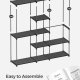 SONGMICS B�rbar �ben Garderobe, T�jstativ, Fritst�ende Garderobe med T�jstativer og Stofhylder til Sovev�relse, 43 x 182 x 182 cm Sort RYG037B02