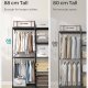 SONGMICS B�rbar �ben Garderobe, T�jstativ, Fritst�ende Garderobe med T�jstativer og Stofhylder til Sovev�relse, 43 x 182 x 182 cm Sort RYG037B02
