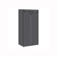 SONGMICS Stofgarderobe, Sammenklappeligt Skab med B�jlestang, Enkelt T�jstativ, Opbevaringsorganisator til Tasker, Leget�j, Sko, Stue, Sovev�relse, Garderobe, 75 x 45 x 160 cm, Gr� RYG83GY