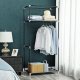 SONGMICS Stofgarderobe, Sammenklappeligt Skab med B�jlestang, Enkelt T�jstativ, Opbevaringsorganisator til Tasker, Leget�j, Sko, Stue, Sovev�relse, Garderobe, 75 x 45 x 160 cm, Gr� RYG83GY