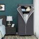 SONGMICS Stofgarderobe, Sammenklappeligt Skab med B�jlestang, Enkelt T�jstativ, Opbevaringsorganisator til Tasker, Leget�j, Sko, Stue, Sovev�relse, Garderobe, 75 x 45 x 160 cm, Gr� RYG83GY