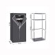 SONGMICS Stofgarderobe, Sammenklappeligt Skab med B�jlestang, Enkelt T�jstativ, Opbevaringsorganisator til Tasker, Leget�j, Sko, Stue, Sovev�relse, Garderobe, 75 x 45 x 160 cm, Gr� RYG83GY