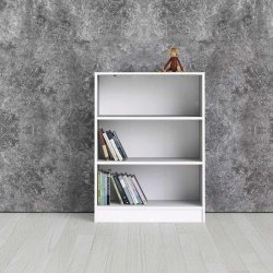 Basic reolsystem - hvid/klar glas, m. 8 lger