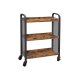 Cowjag Desserte de Style Industriel, Chariot de Cuisine, Gain de Place, avec Pieds R�glables et roulettes, �tag�re de Cuisine, Structure en Acier, 66 x 26 x 85 cm, Marron Rustique LRC66BX