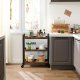 Cowjag Desserte de Style Industriel, Chariot de Cuisine, Gain de Place, avec Pieds R�glables et roulettes, �tag�re de Cuisine, Structure en Acier, 66 x 26 x 85 cm, Marron Rustique LRC66BX