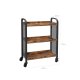 Cowjag Desserte de Style Industriel, Chariot de Cuisine, Gain de Place, avec Pieds R�glables et roulettes, �tag�re de Cuisine, Structure en Acier, 66 x 26 x 85 cm, Marron Rustique LRC66BX