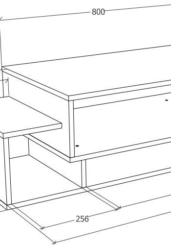 VCM NORDIC Runila sofabord, m. 3 rom - hvitt og antrasittgr tre (88x50)