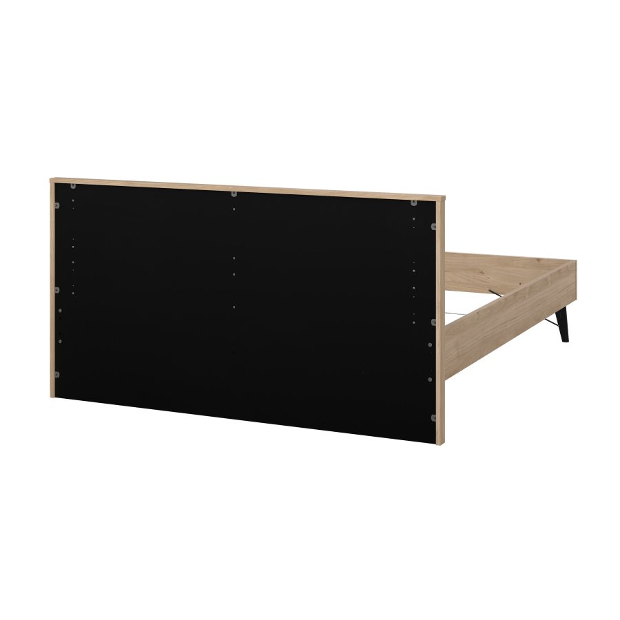 TVILUM Ry Bettgestell, mit Kopfteil und Lattenrost - Naturfolie/Melamin und Holz (160x200)