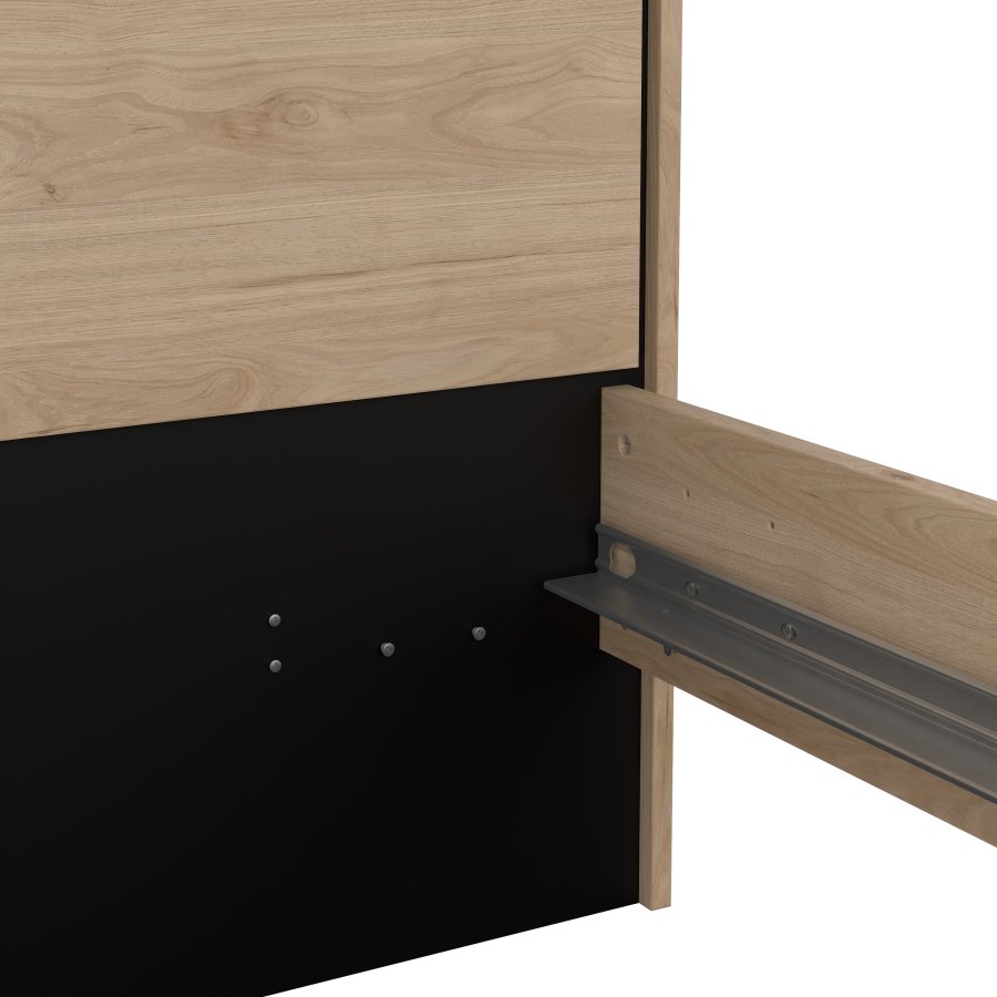 TVILUM Ry Bettgestell, mit Kopfteil und Lattenrost - Naturfolie/Melamin und Holz (160x200)