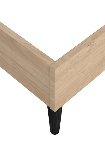 TVILUM Ry Bettgestell, mit Kopfteil und Lattenrost - Naturfolie/Melamin und Holz (160x200)