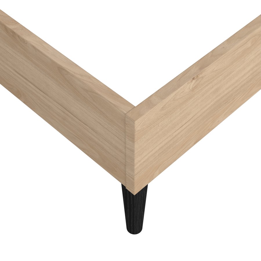 TVILUM Ry Bettgestell, mit Kopfteil und Lattenrost - Naturfolie/Melamin und Holz (160x200)