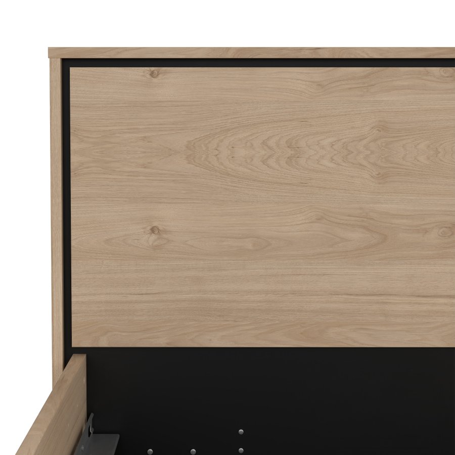 TVILUM Ry Bettgestell, mit Kopfteil und Lattenrost - Naturfolie/Melamin und Holz (160x200)