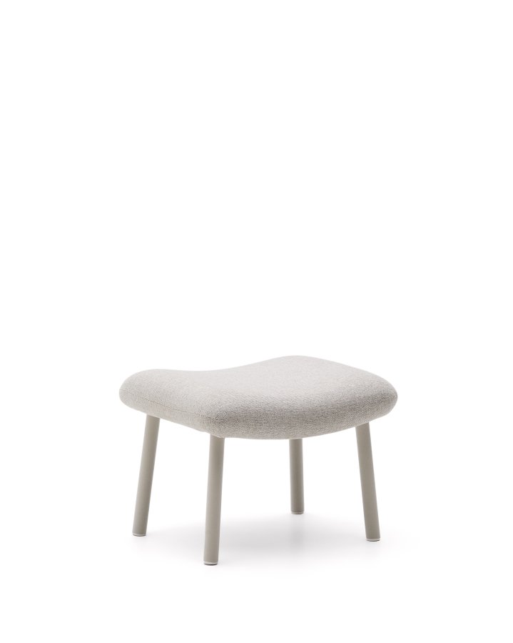 KAVE HOME Inari fotsttte i beige og stl med beige malt overflate 60 x 50 cm FSC Mix Credit