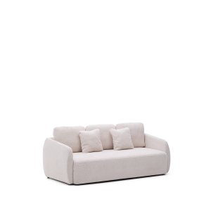 KAVE HOME Laira 3 pers. sovesofa - ecru chenille stof (225cm)