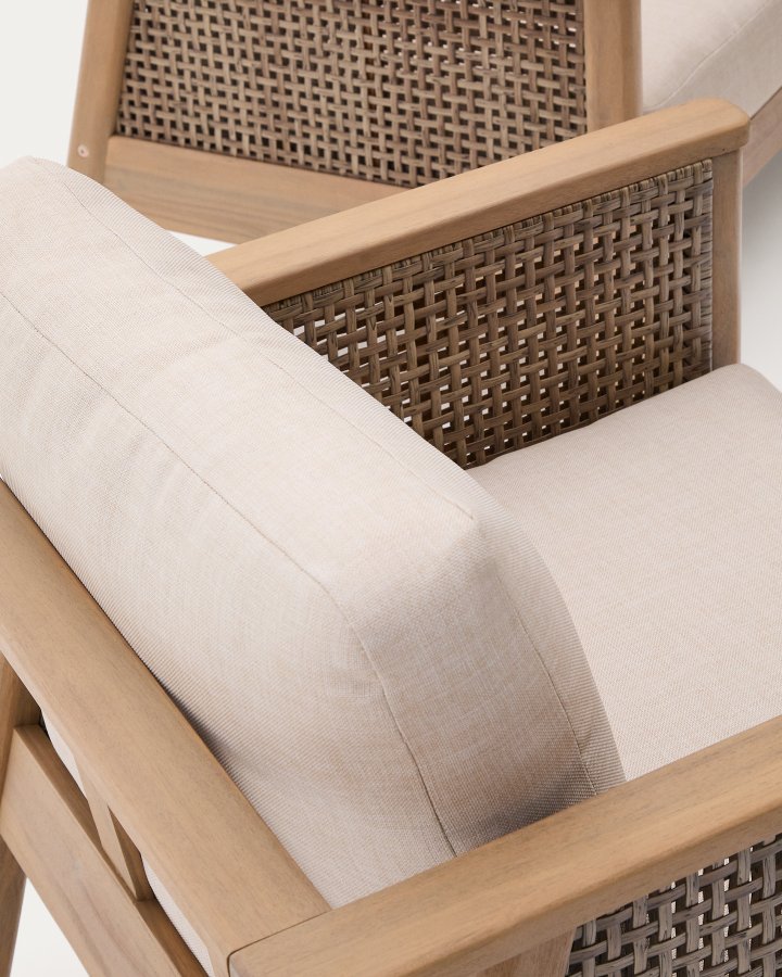 KAVE HOME Alabe-sett bestende av en 2-seters sofa, 2 lenestoler og et salongbord i FSC 100 % ac