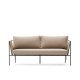 KAVE HOME Zivia utendrs 2-seters sofa i ecru tau og grnt galvanisert stl 178 cm