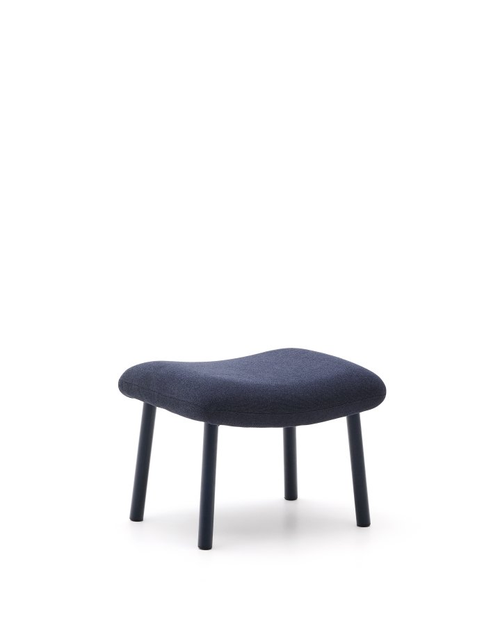 KAVE HOME Inari fotsttte i bltt og stl med blmalt overflate 60 x 50 cm FSC Mix Credit