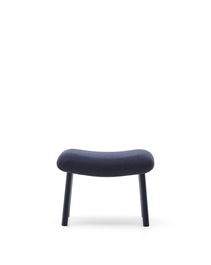 KAVE HOME Inari fotsttte i bltt og stl med blmalt overflate 60 x 50 cm FSC Mix Credit