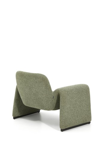 KAVE HOME Melvia l�nestol, m. arml�n - gr�n chenille stof