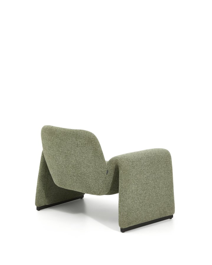 KAVE HOME Melvia l�nestol, m. arml�n - gr�n chenille stof