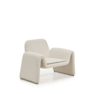 KAVE HOME Melvia l�nestol, m. arml�n - beige chenille stof