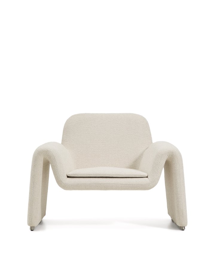 KAVE HOME Melvia l�nestol, m. arml�n - beige chenille stof