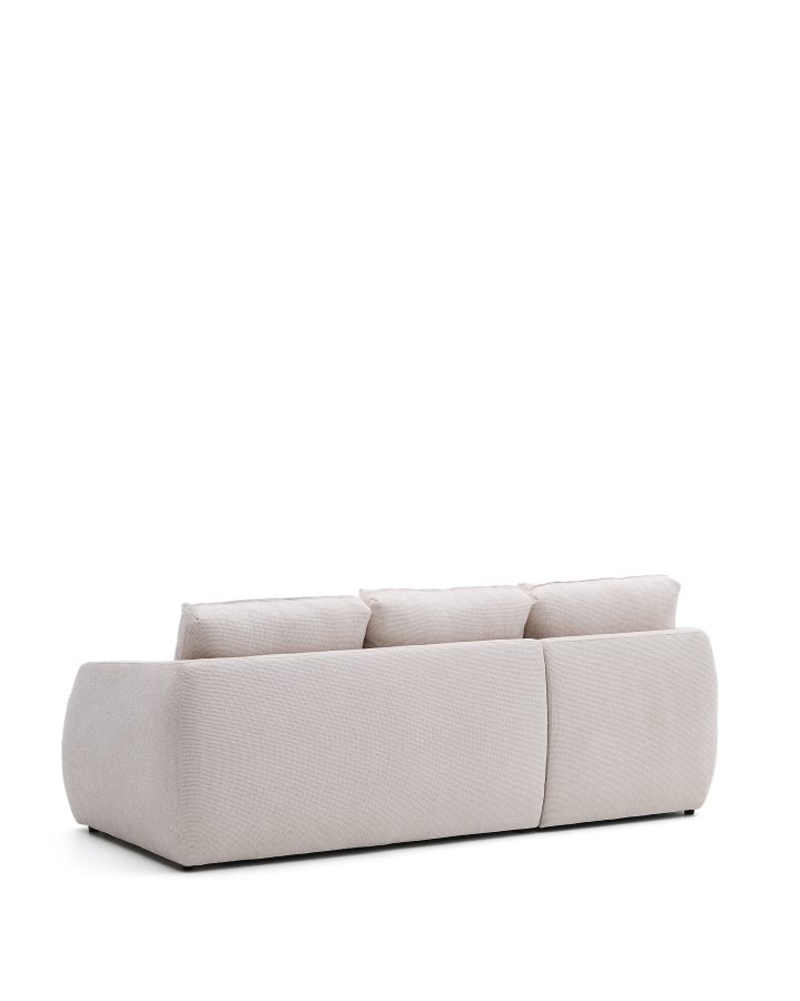KAVE HOME Laira 3-seters sovesofa, med venstre sjeselong - ecru chenillestoff (246 cm)
