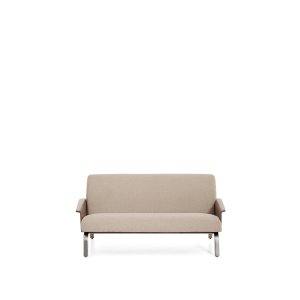 KAVE HOME Amsen 2 pers. sofa - lysebrun chenille, valn�ddekrydsfiner, b�rstet rustfrit st�l (150cm)