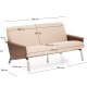 KAVE HOME Amsen 2 pers. sofa - lysebrun chenille, valn�ddekrydsfiner, b�rstet rustfrit st�l (150cm)