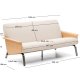 KAVE HOME Amsen 2 pers. sofa - beige chenille, egetr�skrydsfiner, b�rstet rustfrit st�l (150cm)
