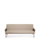 KAVE HOME Amsen 3 pers. sofa - lysebrun chenille, valn�ddekrydsfiner, b�rstet rustfrit st�l (190cm)