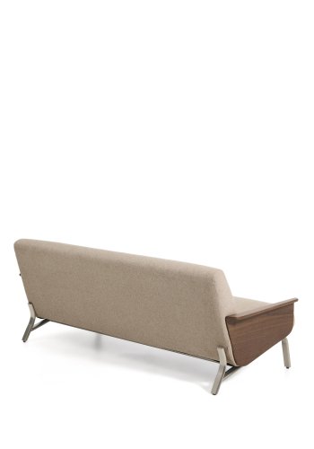 KAVE HOME Amsen 3 pers. sofa - lysebrun chenille, valn�ddekrydsfiner, b�rstet rustfrit st�l (190cm)