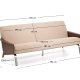 KAVE HOME Amsen 3 pers. sofa - lysebrun chenille, valn�ddekrydsfiner, b�rstet rustfrit st�l (190cm)