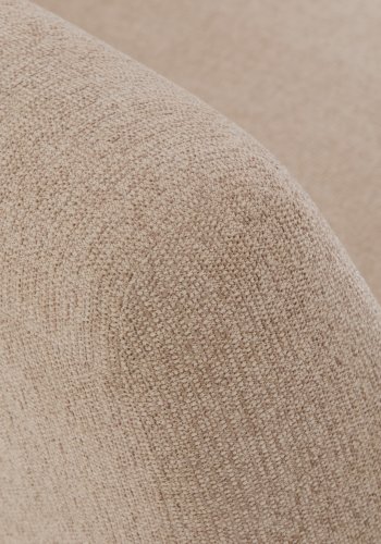 KAVE HOME Amsen 3 pers. sofa - lysebrun chenille, valn�ddekrydsfiner, b�rstet rustfrit st�l (190cm)