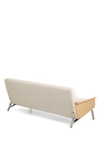 KAVE HOME Amsen 3 pers. sofa - beige chenille, egetr�skrydsfiner, b�rstet rustfrit st�l (190cm)