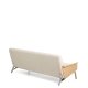 KAVE HOME Amsen 3 pers. sofa - beige chenille, egetr�skrydsfiner, b�rstet rustfrit st�l (190cm)