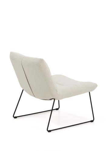 KAVE HOME Asen l�nestol - beige chenille og sort st�l