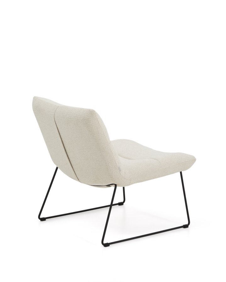 KAVE HOME Asen l�nestol - beige chenille og sort st�l