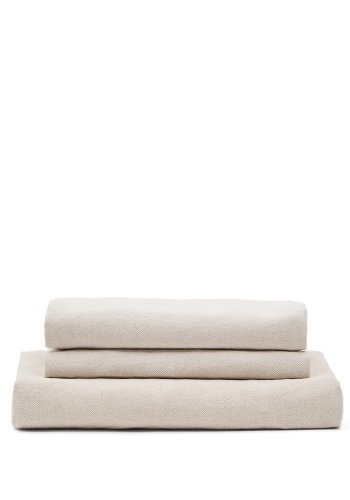 KAVE HOME Zenira 3-seters sofatrekk med beige puter i bomull og lin, 230 cm