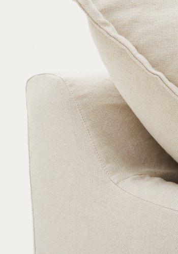 KAVE HOME Zenira 3-seters sofatrekk med beige puter i bomull og lin, 230 cm