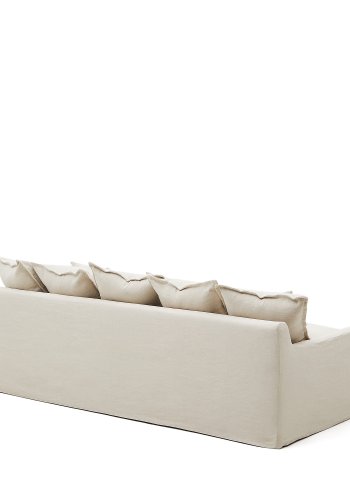 KAVE HOME Zenira sofa med avtakbart trekk og beige puter i bomull og lin, 230 cm