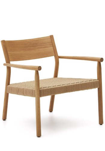 KAVE HOME Yalia lenestol, med armlener - papirtau og naturlig eik