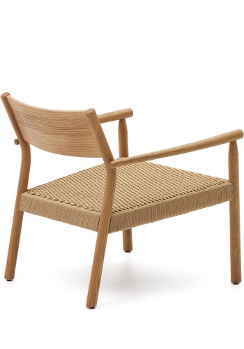 KAVE HOME Yalia lenestol, med armlener - papirtau og naturlig eik
