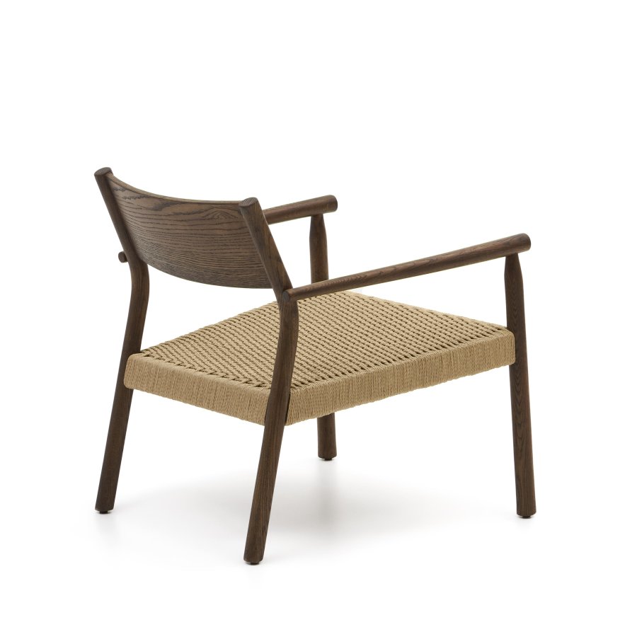 KAVE HOME Yalia lenestol, med armlener - naturlig tau og valnttfarget eik