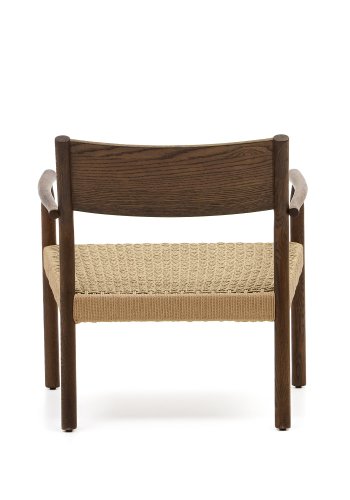 KAVE HOME Yalia lenestol, med armlener - naturlig tau og valnttfarget eik
