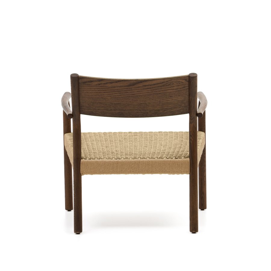 KAVE HOME Yalia lenestol, med armlener - naturlig tau og valnttfarget eik