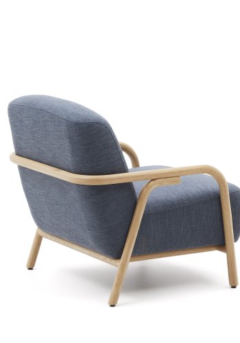 KAVE HOME Sylo lenestol, med armlener - bltt stoff og naturlig ask