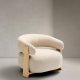 KAVE HOME lenestol i granitt, m. armlener - beige chenille og naturlig ask