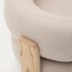 KAVE HOME lenestol i granitt, m. armlener - beige chenille og naturlig ask